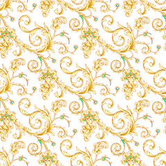 Vintage patterns classic golden swirls