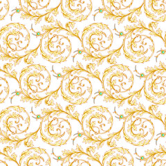 Vintage patterns classic golden swirls