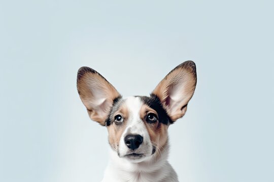 friendly brown and white dog posing for the camera Generative AI