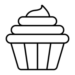 Cupcake Thin Line Icon