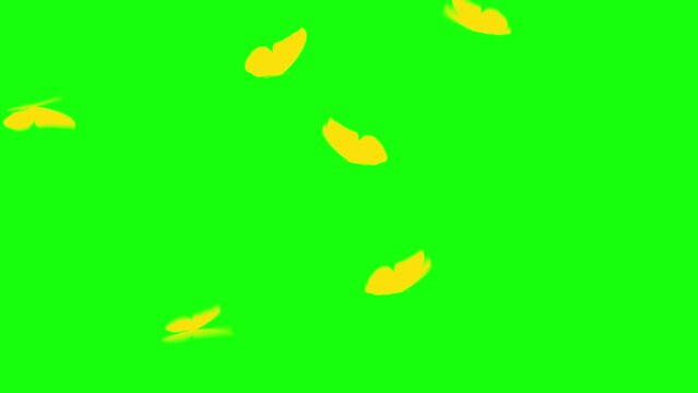 background with butterflies in green screen