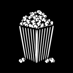 Popcorn | Black and White Vector illustration