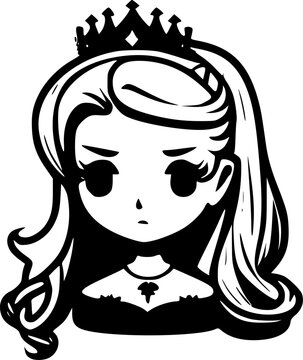 recommend clip art: Princess - High Quality Vector Logo - Vector illustration ideal for T-shirt graphic