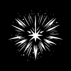 Obraz premium Sparkle - Black and White Isolated Icon - Vector illustration