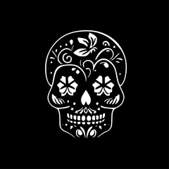 Sugar Skull | Black and White Vector illustration