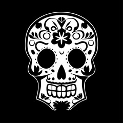 Sugar Skull - Minimalist and Flat Logo - Vector illustration
