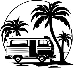 Vacation - Minimalist and Flat Logo - Vector illustration