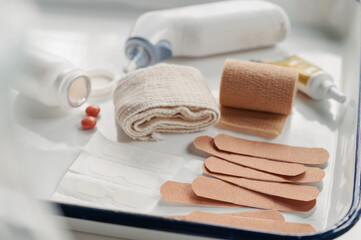 First Aid Kit Ready to Treat Injuries