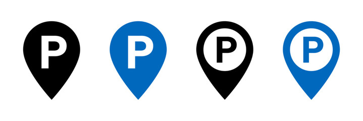 Parking location icon set