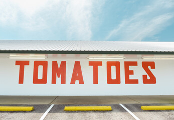 Tomato Sign at Vegetable Market