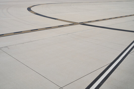 Lines on airport runway