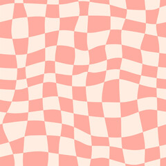 Groovy and retro boho cute checkerboard pattern