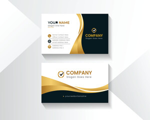 Modern black gold  business card print templates. Personal visiting card with company logo. Vector illustration. Stationery design with simple modern luxury elegant abstract pattern background