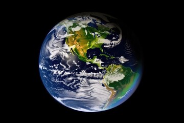 the view of Europe and Africa from space, with planet Earth in the background Generative AI