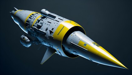 Yellow and White Spaceship: Futuristic Exploration Created With Generative Ai