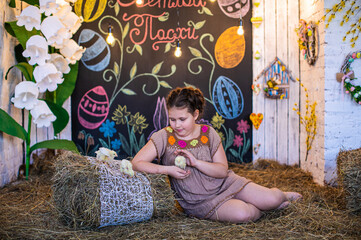 Beautiful girl in white dress standing on bed