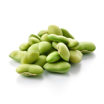 Fava Beans isolated on white background (generative AI)