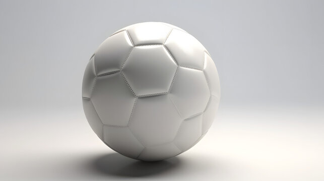 Abstract and highly conceptual illustration of a Soccer Ball: All-White, minimalistic aesthetic on a clean background. 