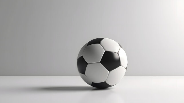 Minimalistic and clean Soccer Ball on a White Background. Photorealistic graphic illustration.