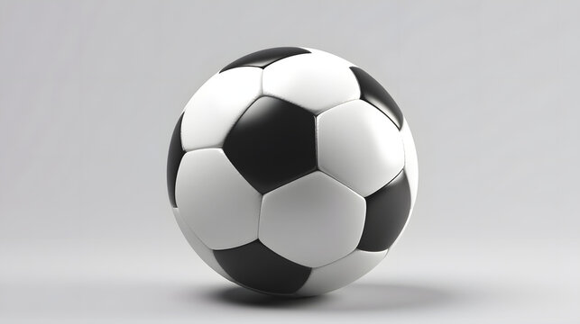 Plain and simple Soccer Ball on White Background. High-Quality Photorealistic Graphic Illustration.