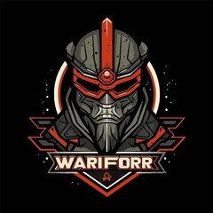 Warrior Emblem Logo Design Facing Forward	
