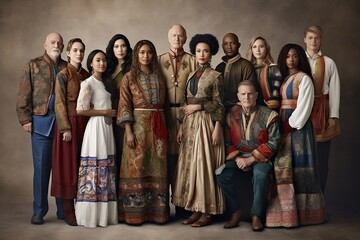 Powerful image showcasing global solidarity, featuring diverse individuals of different , ages, and cultures standing together in harmony. Embrace and unity through the beauty of diversity