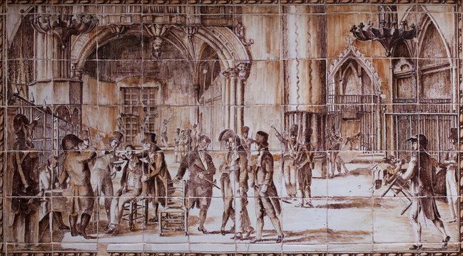 Tile mural depicting the Ascension Plot, 1809