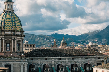 Rooftops in Palermo, Italy in January