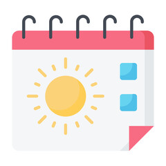 Summer Calendar Flat Icon