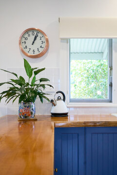 Country kitchen with hardwood timber bench tops 