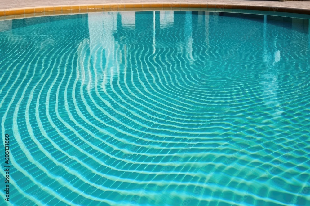 Poster swimming pool with a relaxing wave pattern in the water generative ai