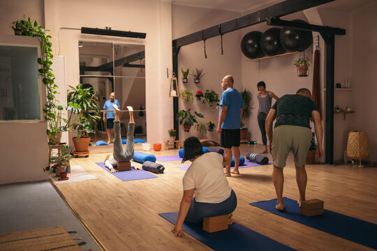 Real people in a yoga class