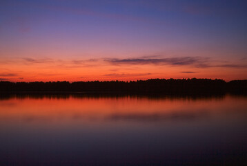 Summer nature lake water sunset landscape