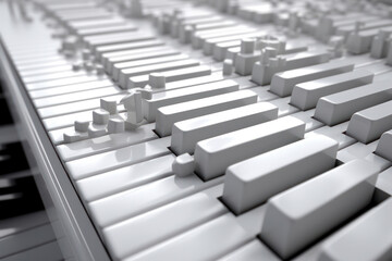 Obraz premium abstract white background with elements of musical instruments and symbols .Music day. Generative AI