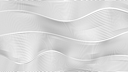 A black and white abstract pattern with curved lines
