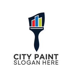 city Paint logo with brush modern design