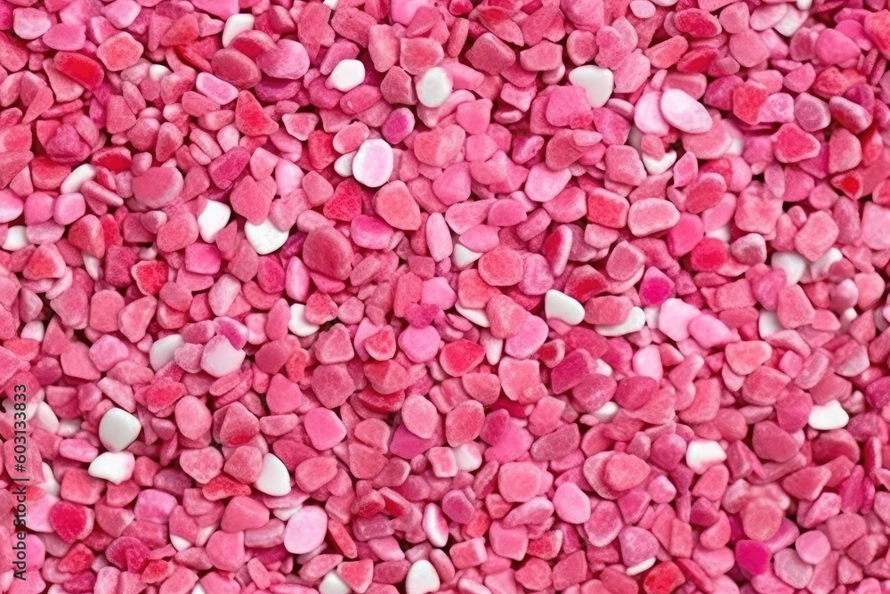 Poster heap of pink and white heart-shaped objects generative ai