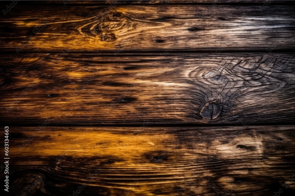 Poster close-up view of a wooden surface with visible knots and texture generative ai