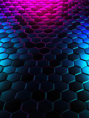 an abstract background of blue, purple and green hexagons, future tech, nanopunk, Generative AI