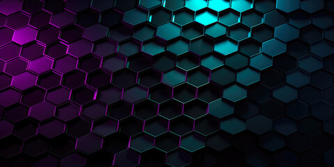 an abstract background of blue, purple and green hexagons, future tech, nanopunk, Generative AI