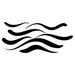 Abstract sketch of sea waves. Stylized seascape. Hand drawn doodle waves. Water sign. Vector illustration.