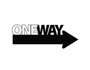One Way Arrow Sign Vector Logo