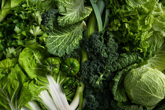Tasty fresh green organic vegetables