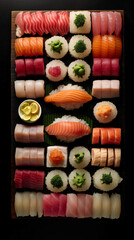 초밥, 신선한 회 모음, 인공지능 생성