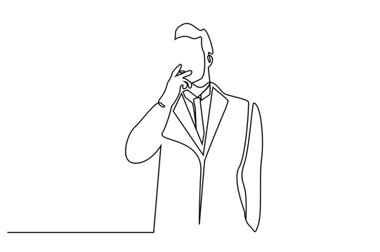 recommend clip art: businessman cool cigarette stand suit line art