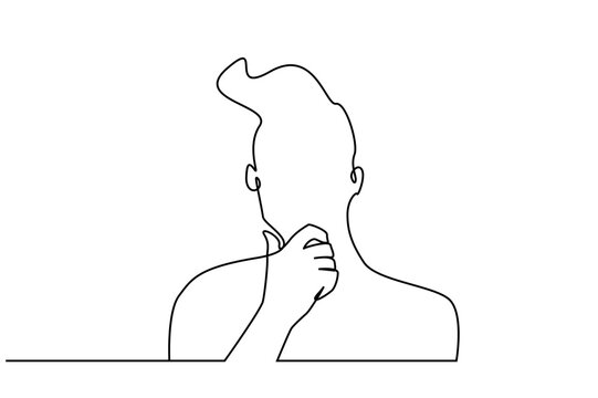 recommend clip art: man thinking asking question finding new idea thoughtful line art