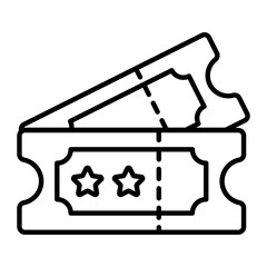 Travel Ticket Thin Line Icon