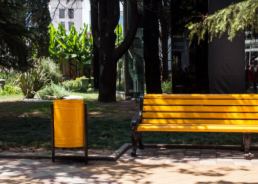 Yellow bench