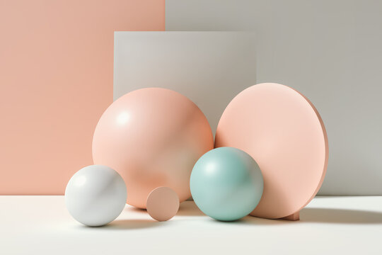 Abstract background of geometric shapes with pastel colors