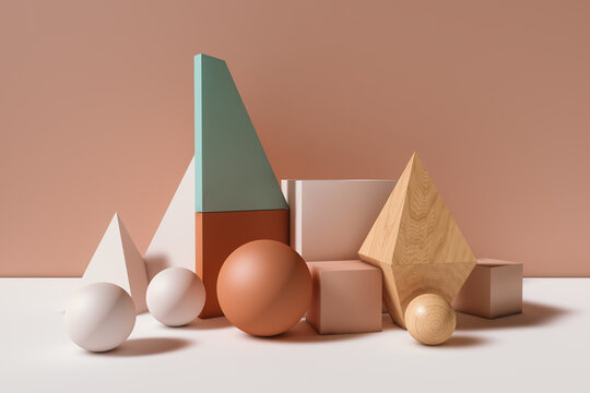 Abstract background of geometric shapes with pastel colors
